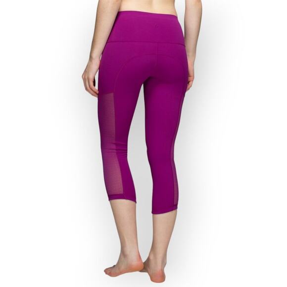 Lululemon Hot To Street Crop Legging SIZE 4 Regal Plum Full-On Luxtreme Mesh - Picture 2 of 13